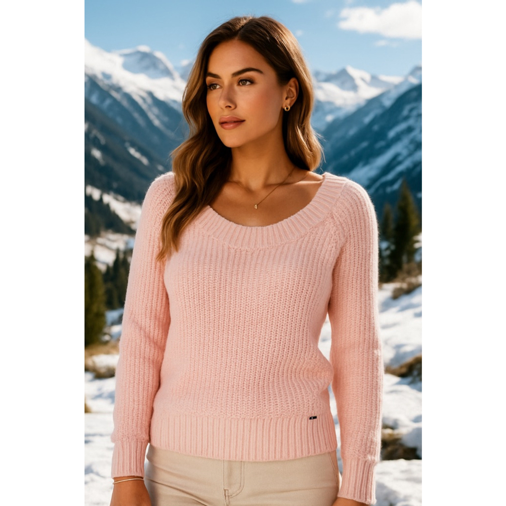Hollister Cotton Chunky Knit Sweater Pastel Blush Buttery Y2K 90s Parisian M‎